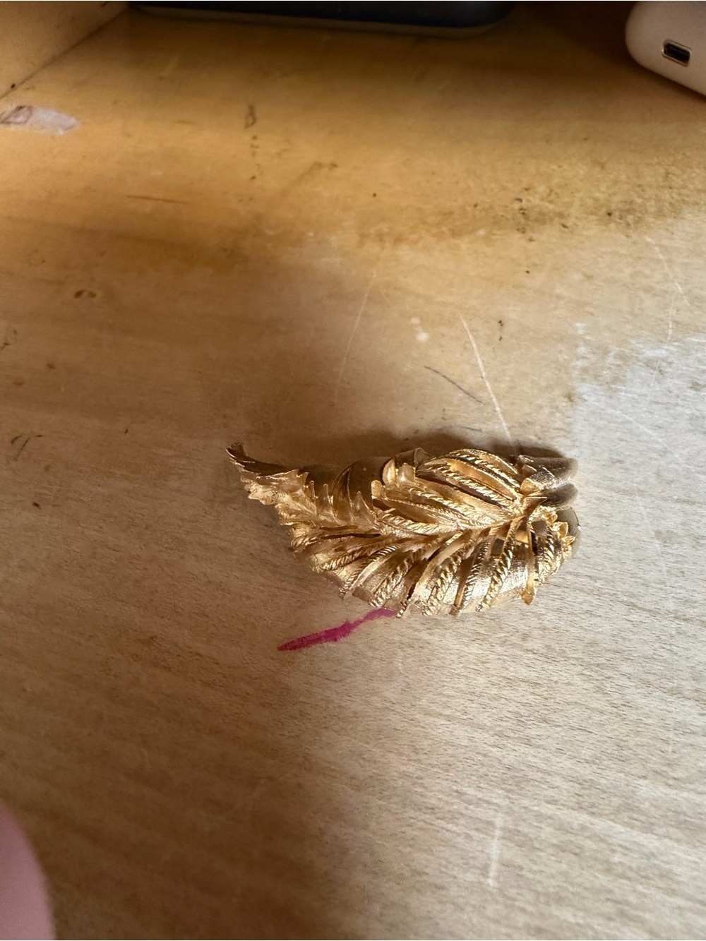 Gold Leaf Feather Brooch - Women's Fashion Accent